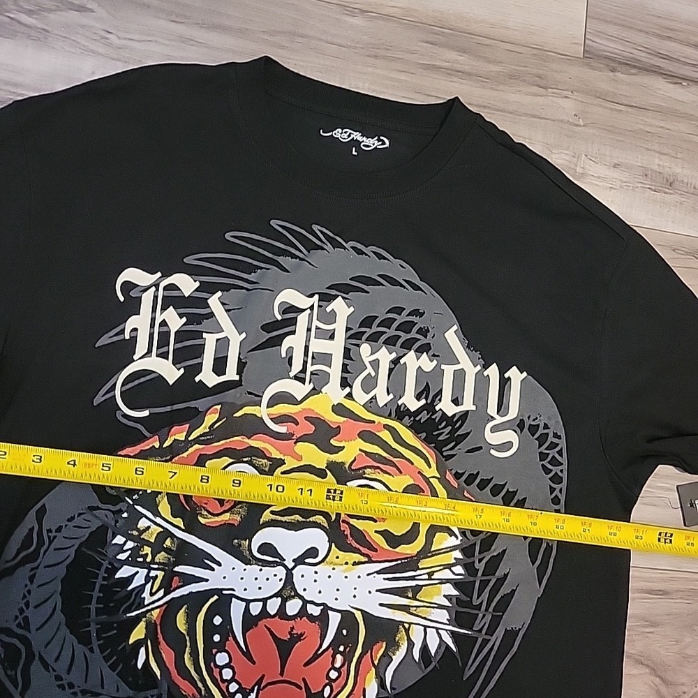 Ed Hardy Tattoo Tiger T-Shirt Retro Graphic Mens Size‎ L Black NEW - Picture 3 of 10